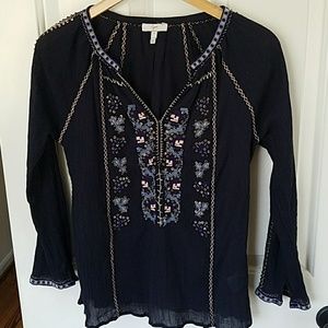 Joie Embroidered Gauze Top